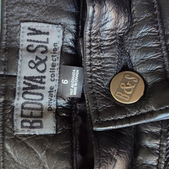 High waist five pocket genuine leather pants women's US 6 - Picture 4 of 8